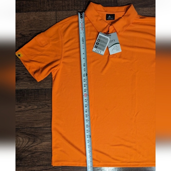 Zity Mens Polo Size XL Bright Orange NWT High Function Temp Control Muscle Move - Picture 10 of 16